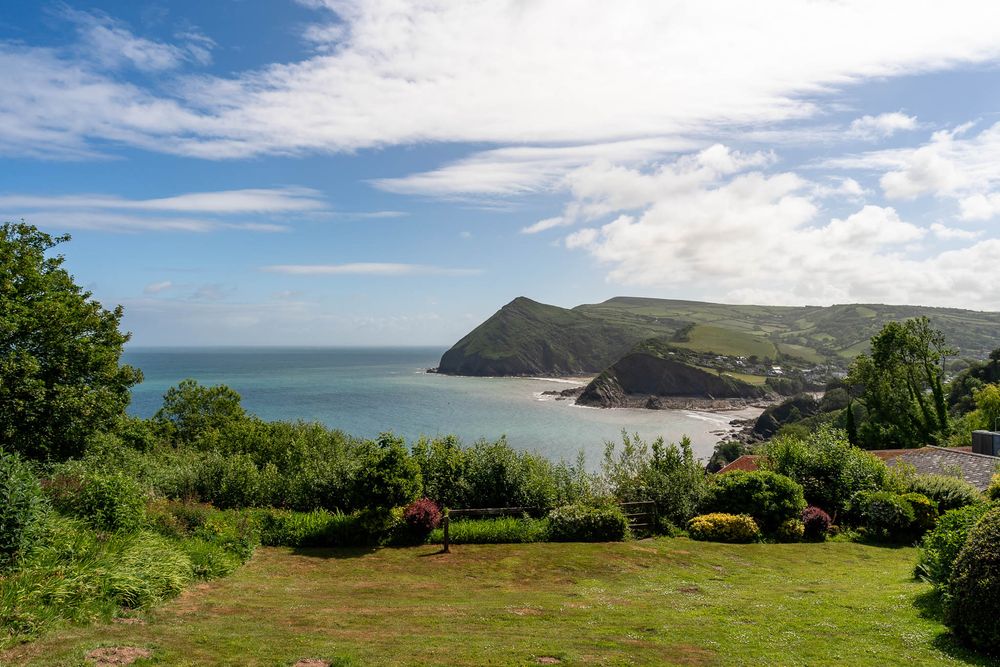 View of the sea from the Hotel at Sandy Cove in North Devon