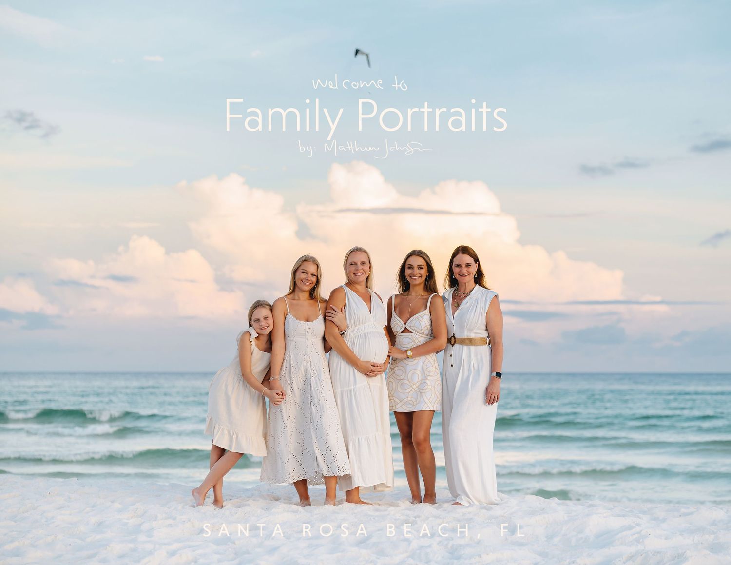 Destin Family Portraits at the beach. Family friendly photographer for extended families on vacation in the Santa Rosa, Miramar Beach area.