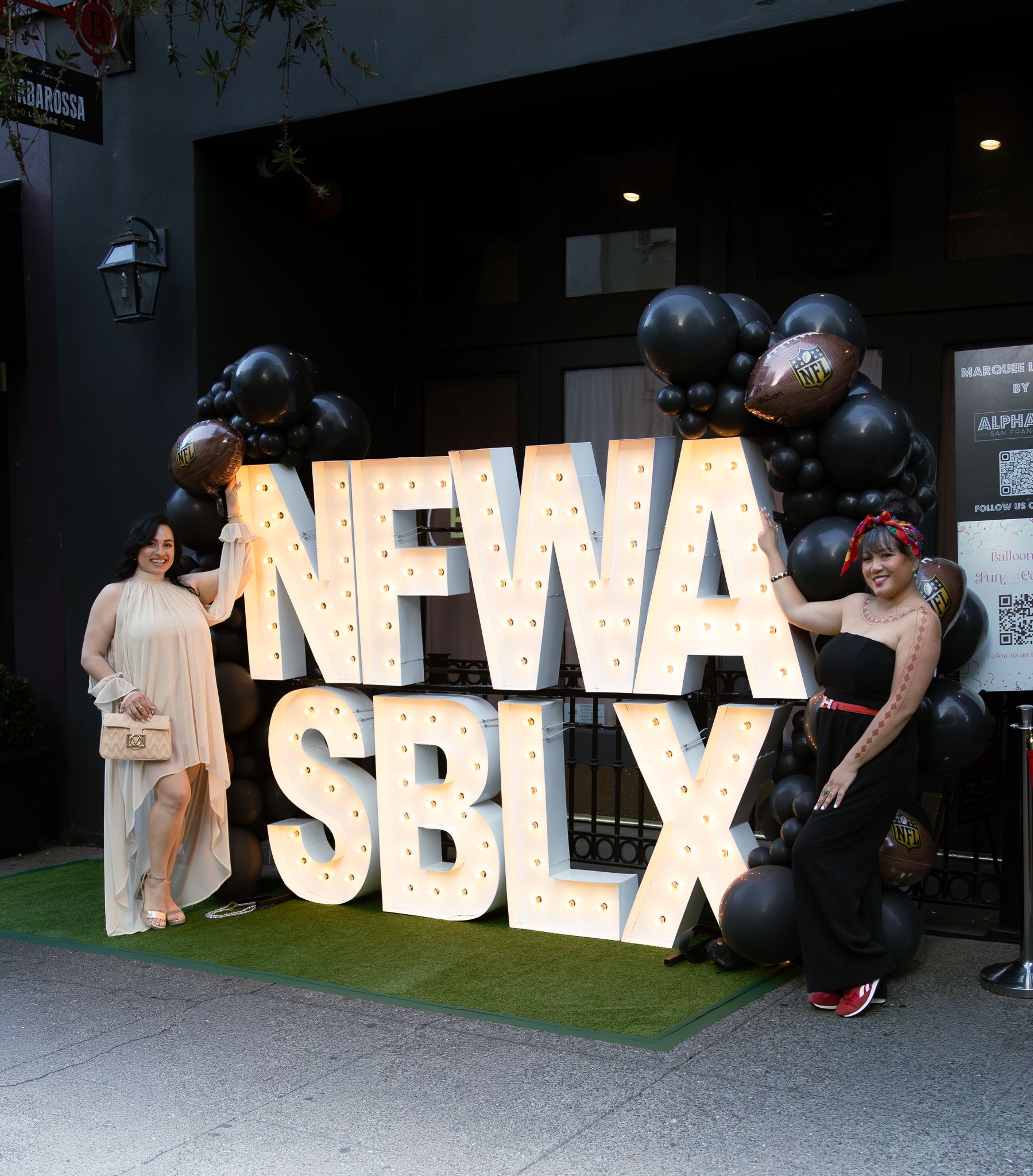 Guests posing at the NFWA Super Bowl event in San Francisco photographed by Raymond C. Hansell Photography.