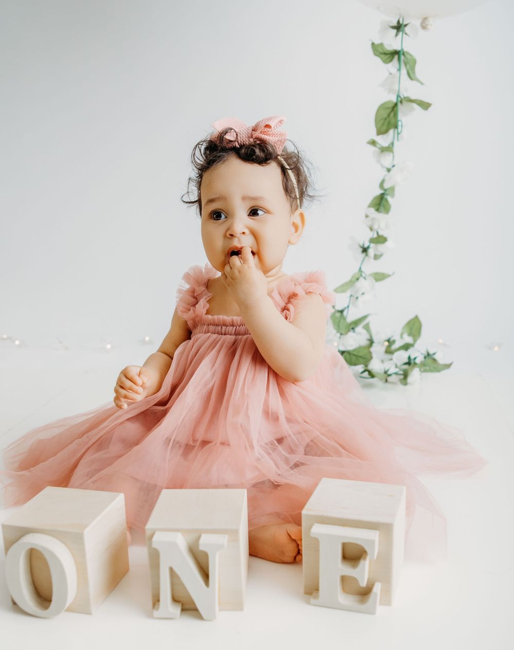 First birthday cake smash photography session in Charlotte NC by GEarlePhotography