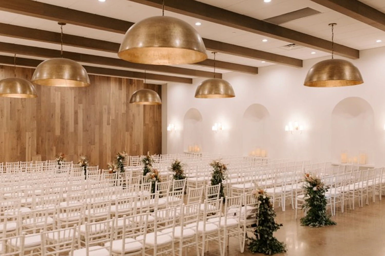 Wedding ceremony setup at the Hall on Dragon, a Dallas wedding venue