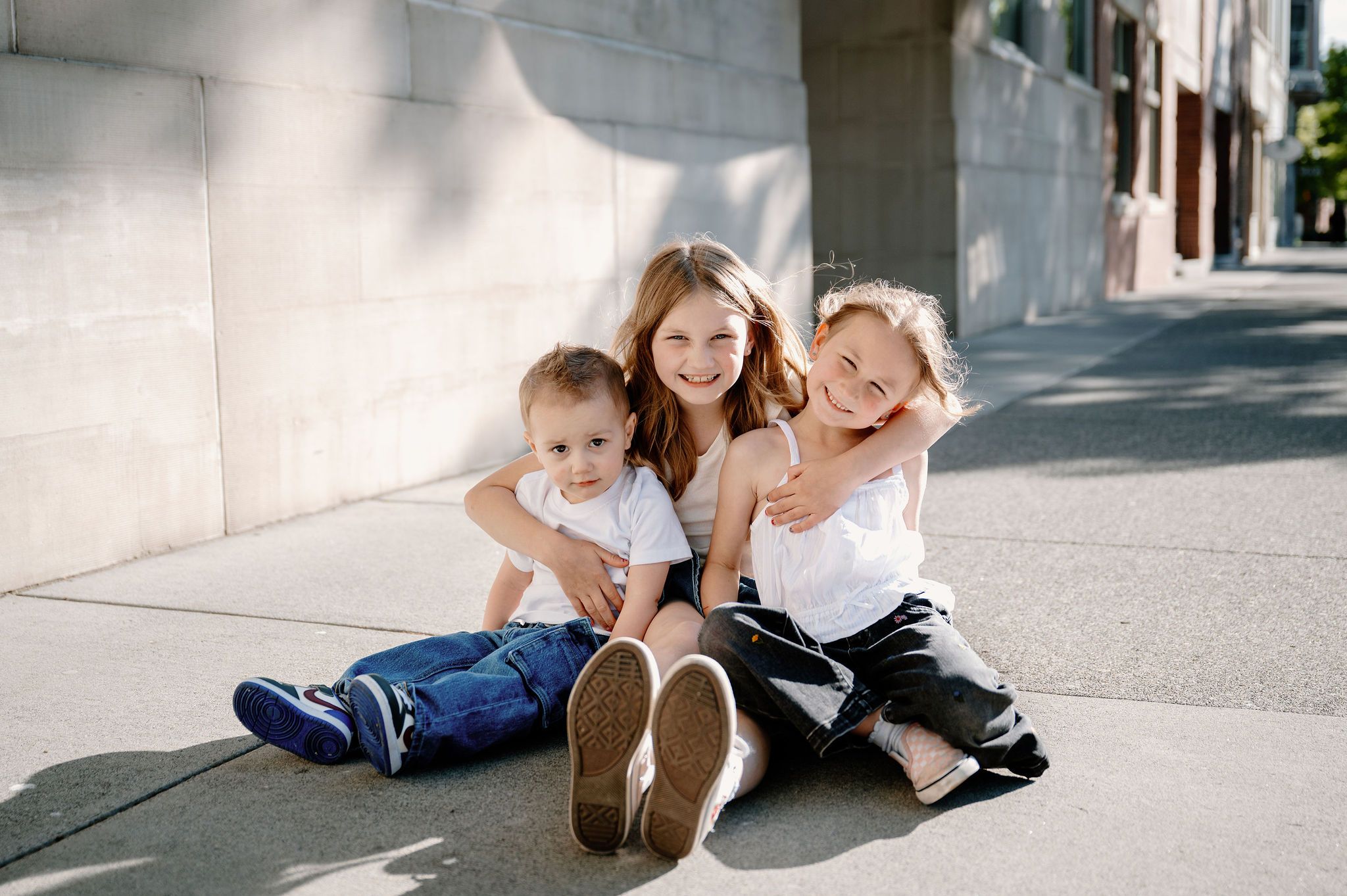 Summer family photos in downtown walla walla