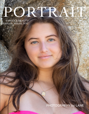 Portrait magazine cover featuring a smiling brunette teenage girl wearing a pink top and gold necklace.