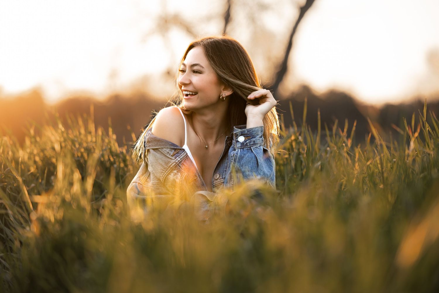 Romantic outdoor photoshoot sequence with scenic waterfront backdrop.