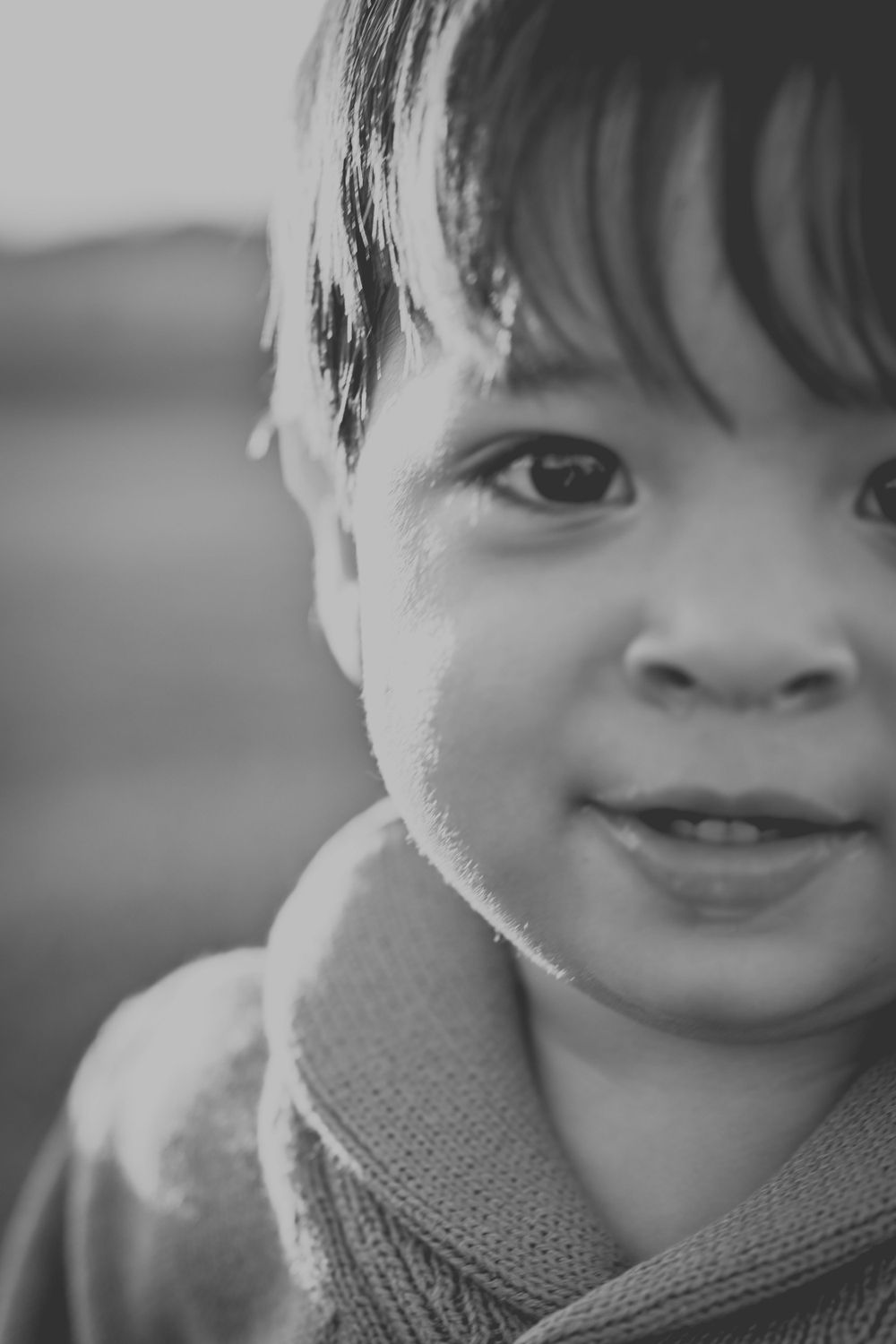 Baby looking into camera