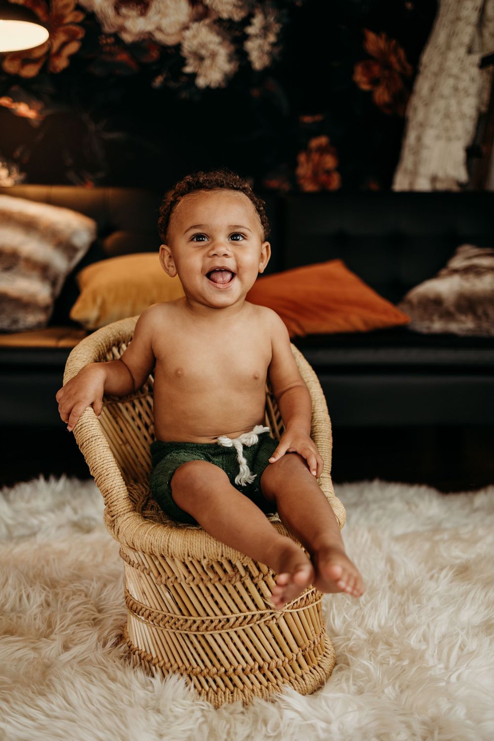 studio photo session for baby's first birthday