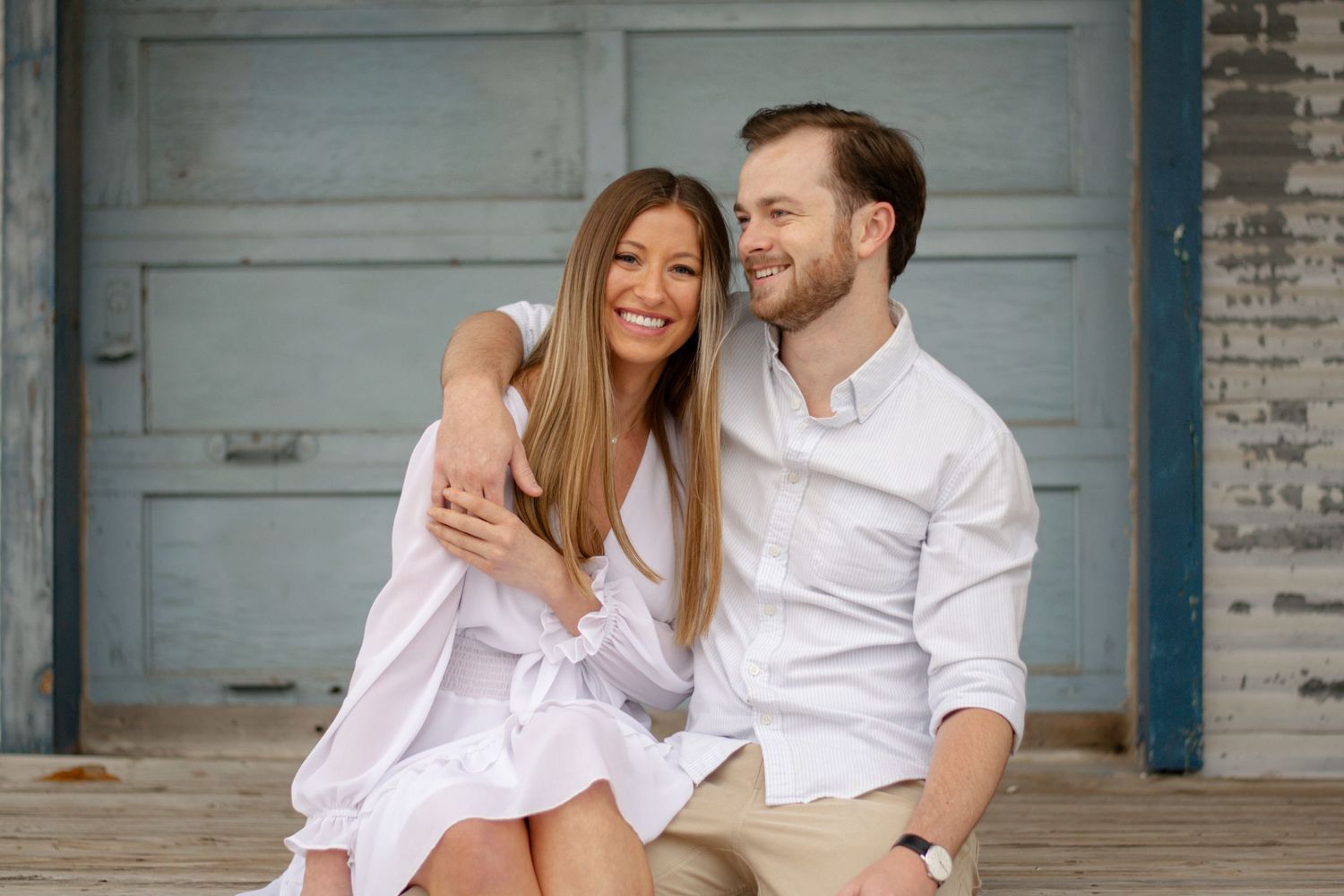 Couples portraits in downtown Grapevine, Texas