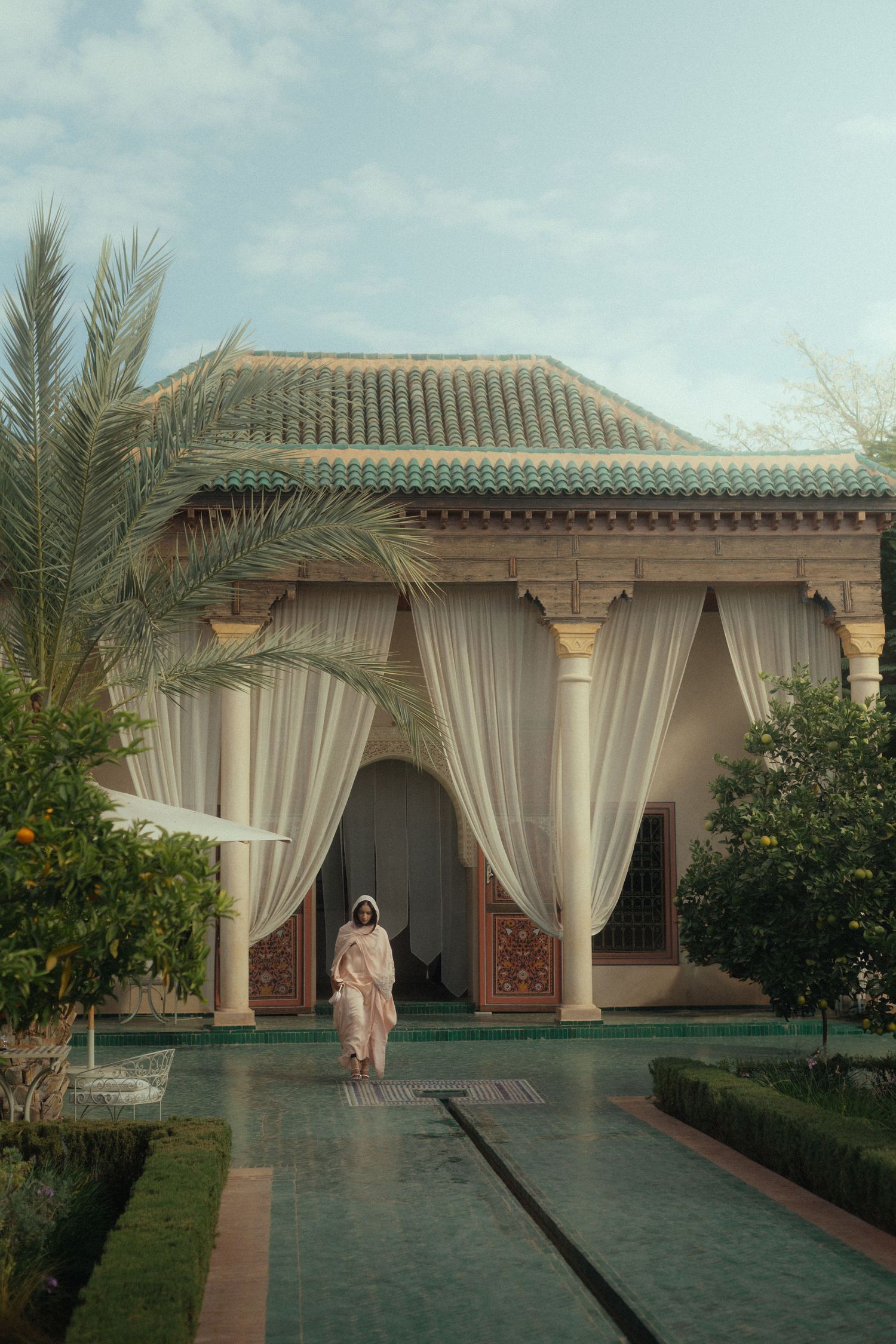 Bride at Moroccan destination pre wedding event.