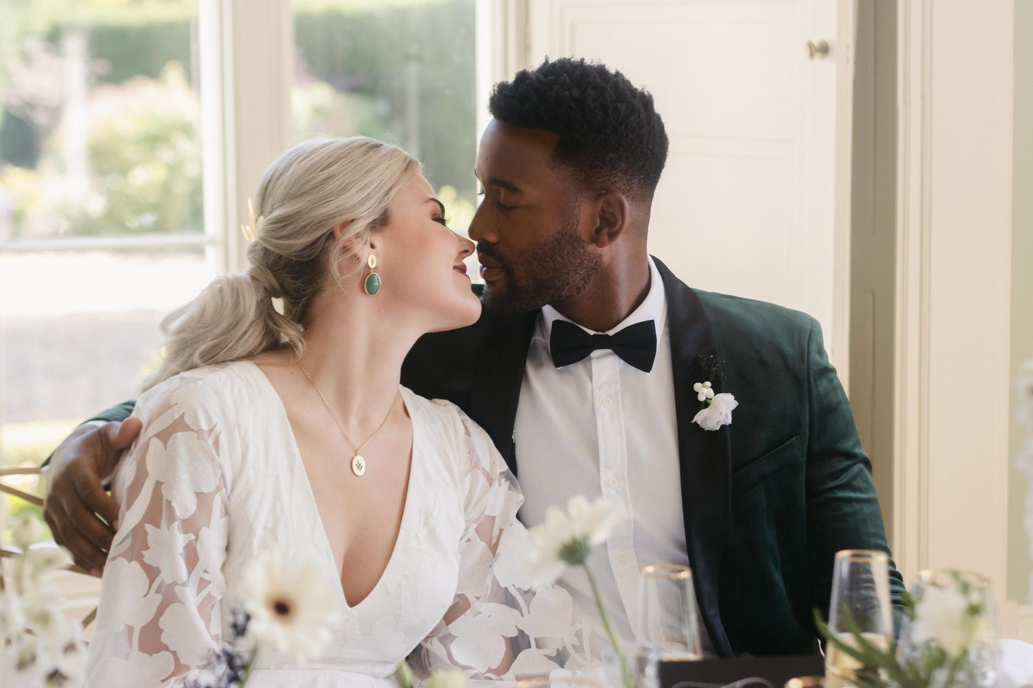 Midlands Bride and Groom at Wedding Reception Romantic by Honey Plum Photography