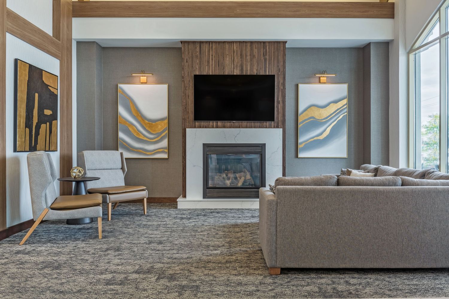 A photo of a hotel lobby photographed by Sarah Tennant for Innfocus Photography Inc