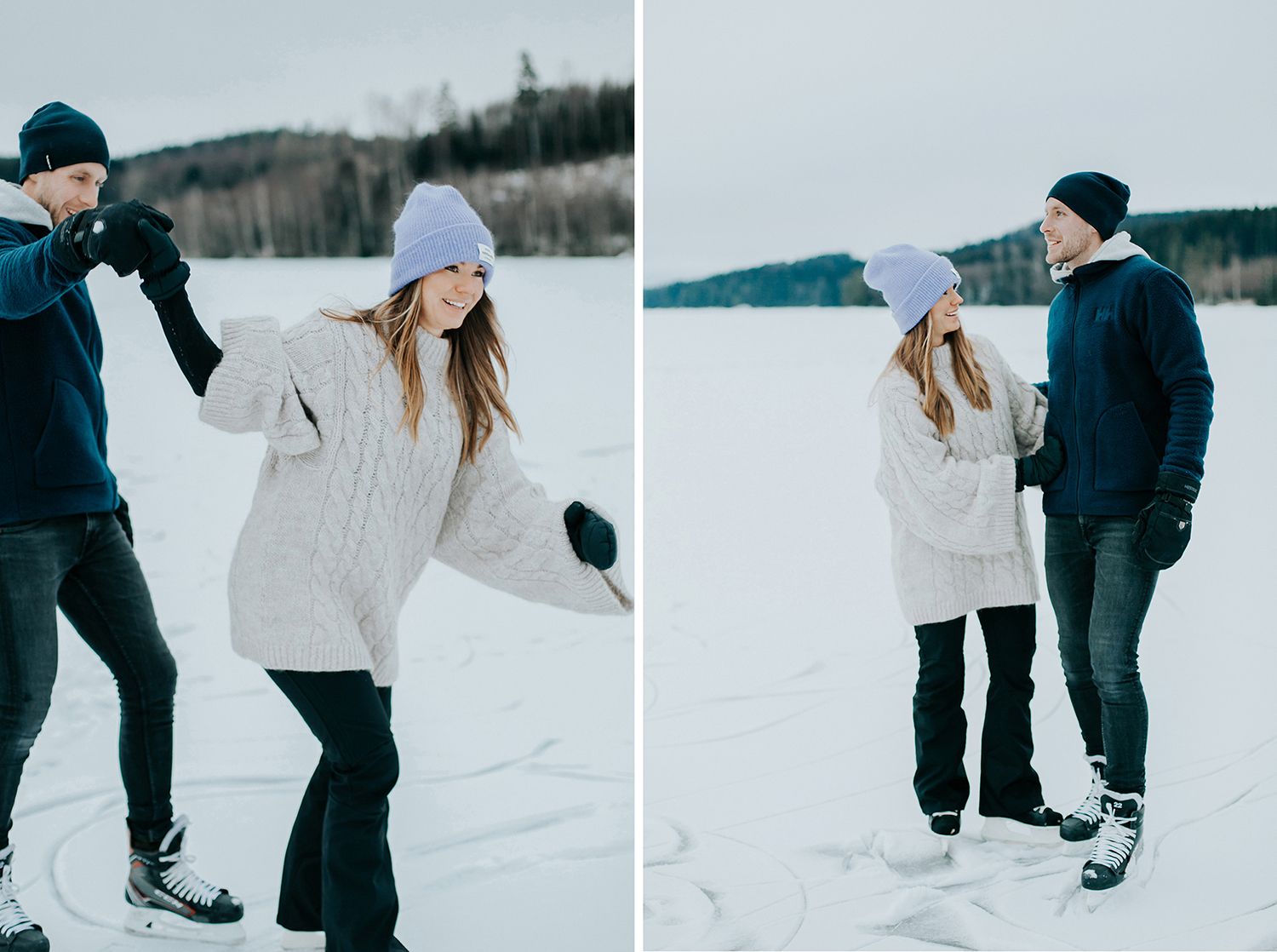 Parfotografering med Malin och Per Åslund vid Acksjön utanför Molkom. Fotograf Rebecca Nordin.