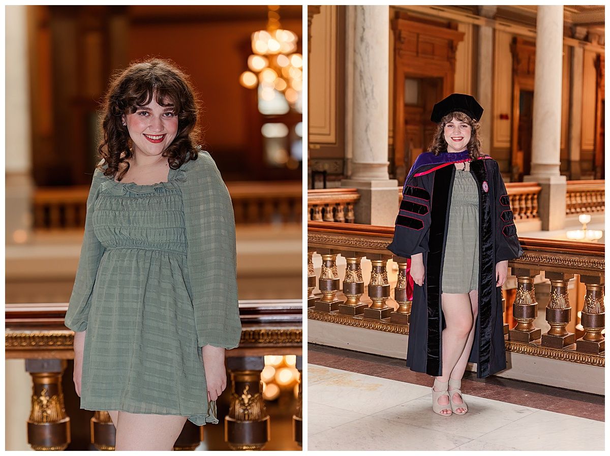 College graduation portraits in Indiana Statehouse