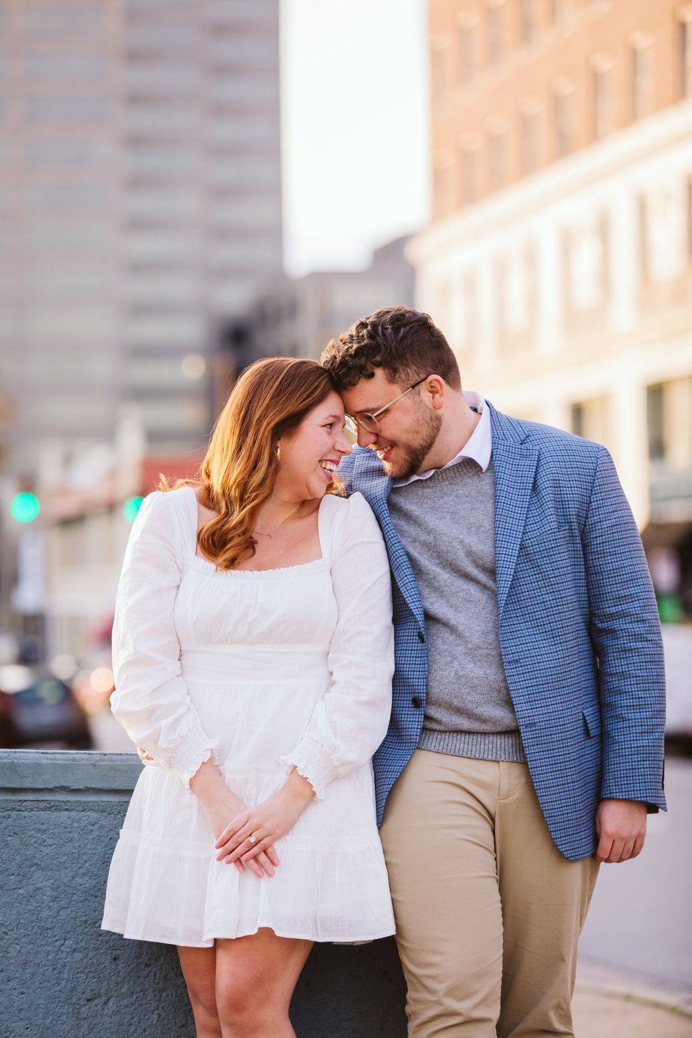 couple engagement downtown little rock
