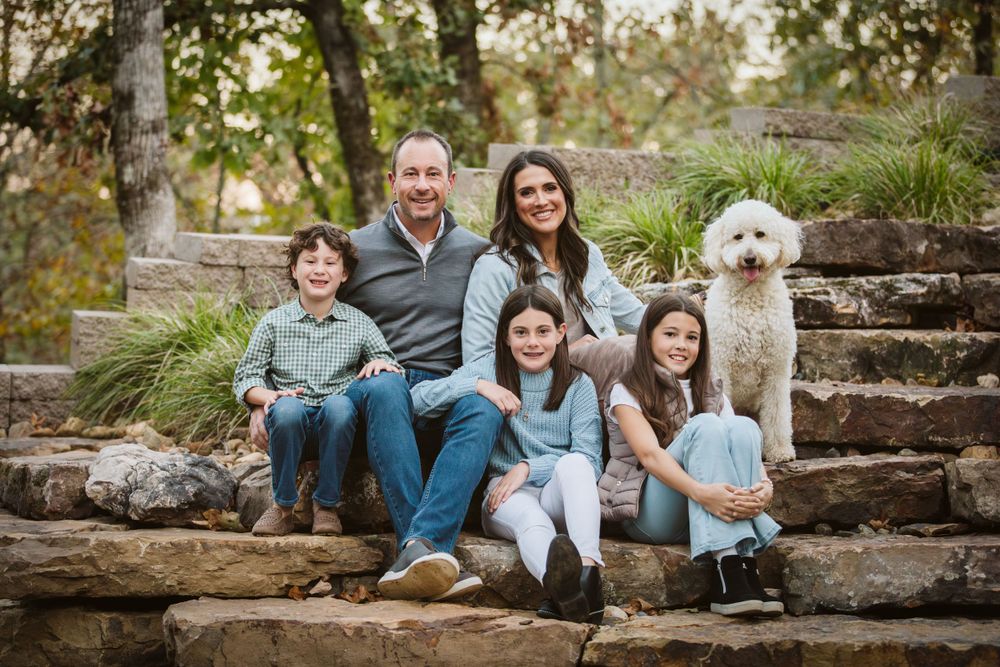 Family session with parents and small children in fall