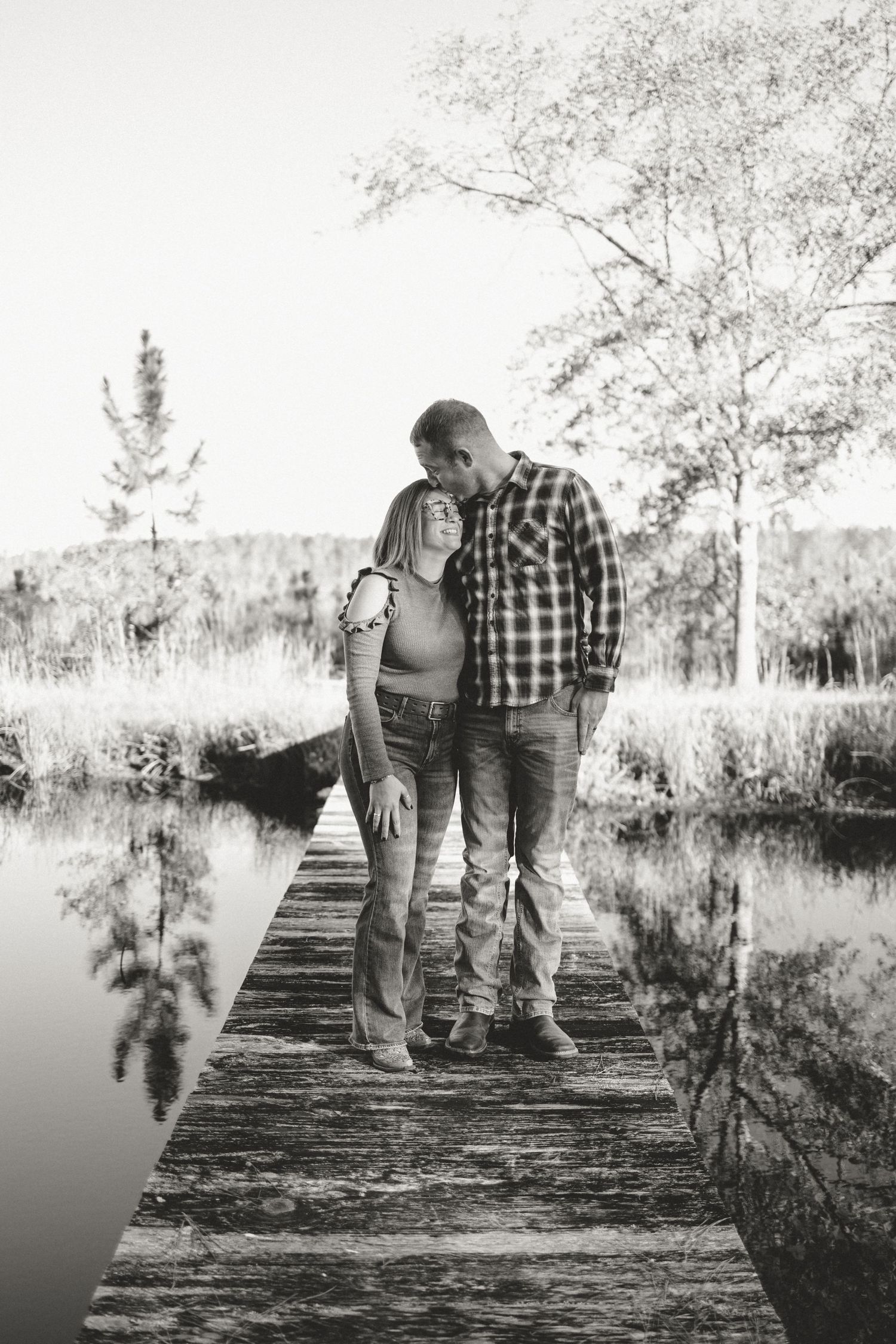 Romantic feel on a wooden bridge