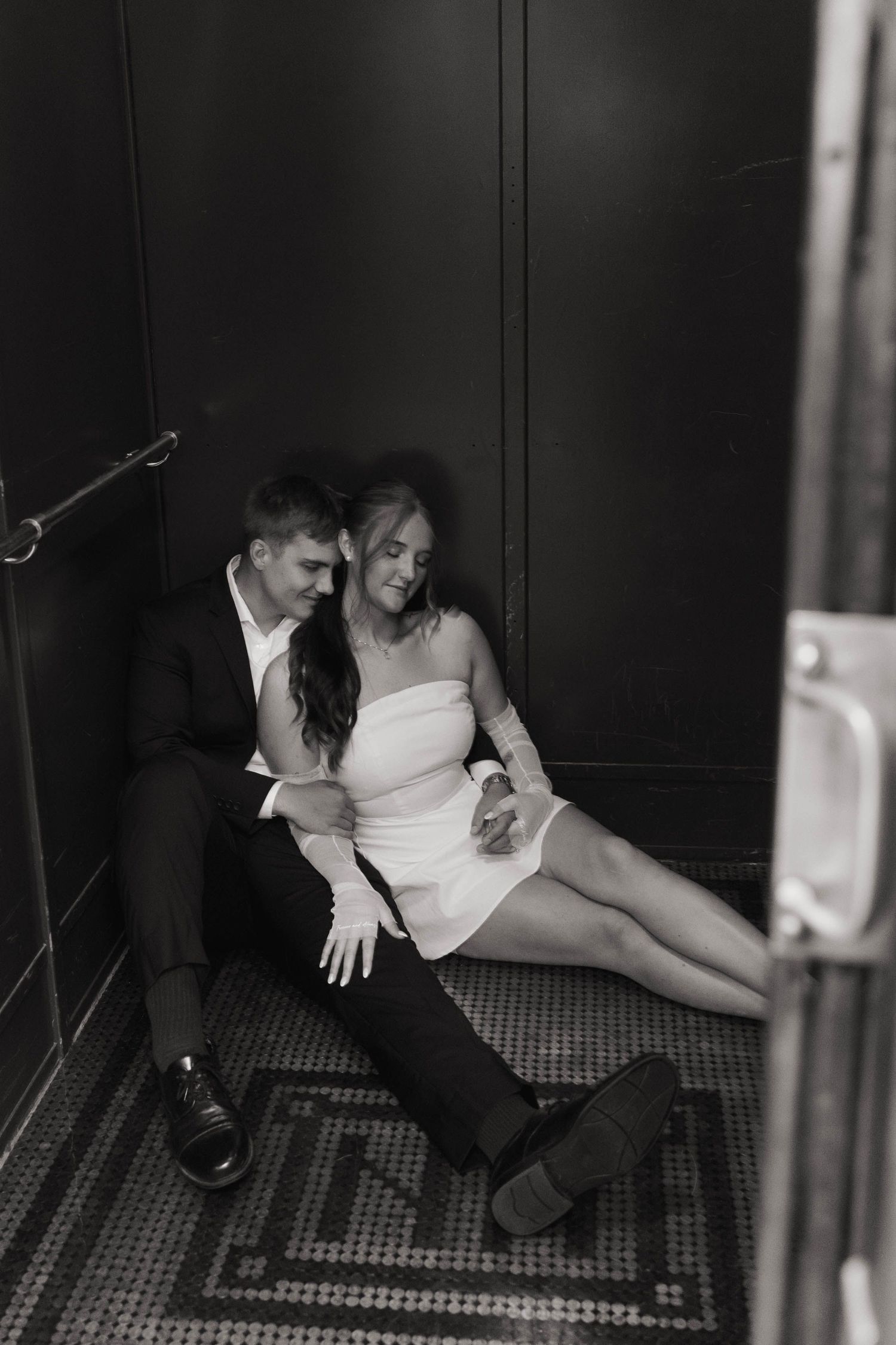 Elevator Engagement photos at Nazareth Hall in Grand Rapids Ohio