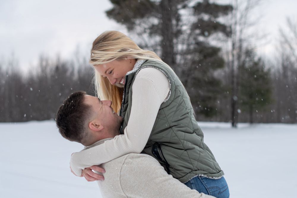 Northern Michigan Engagement Couple Winter