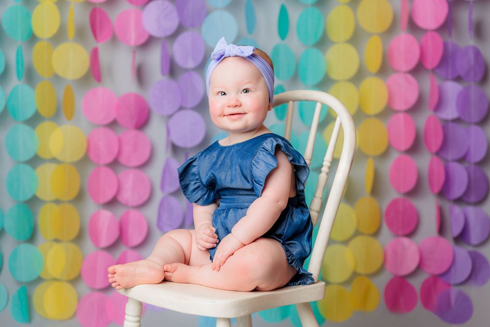 first birthday cake smash session toddler girl studio fashion gray savage backdrop rainbow clayton new jersey glassboro