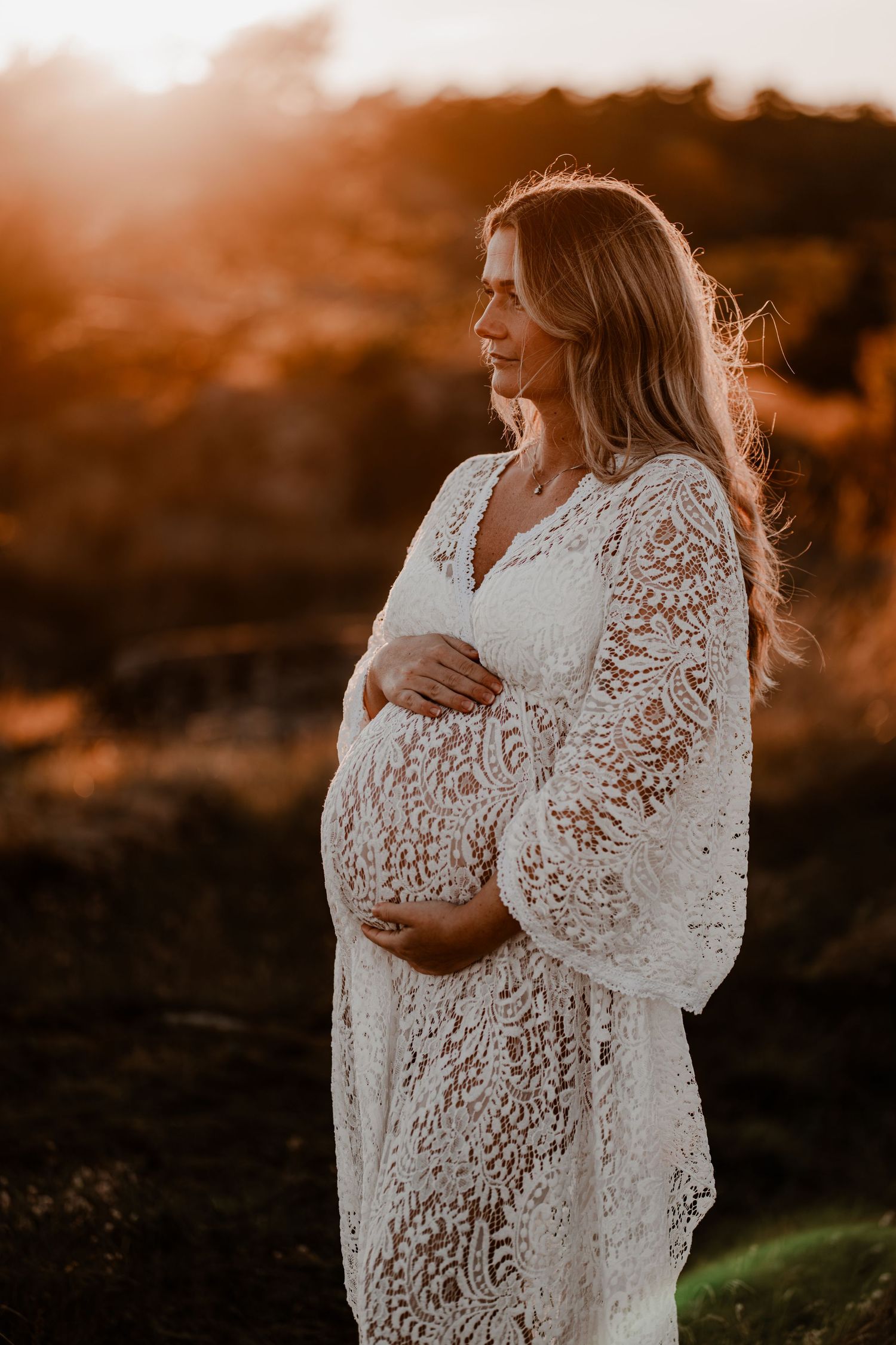 Gravid i golden hour på Torö