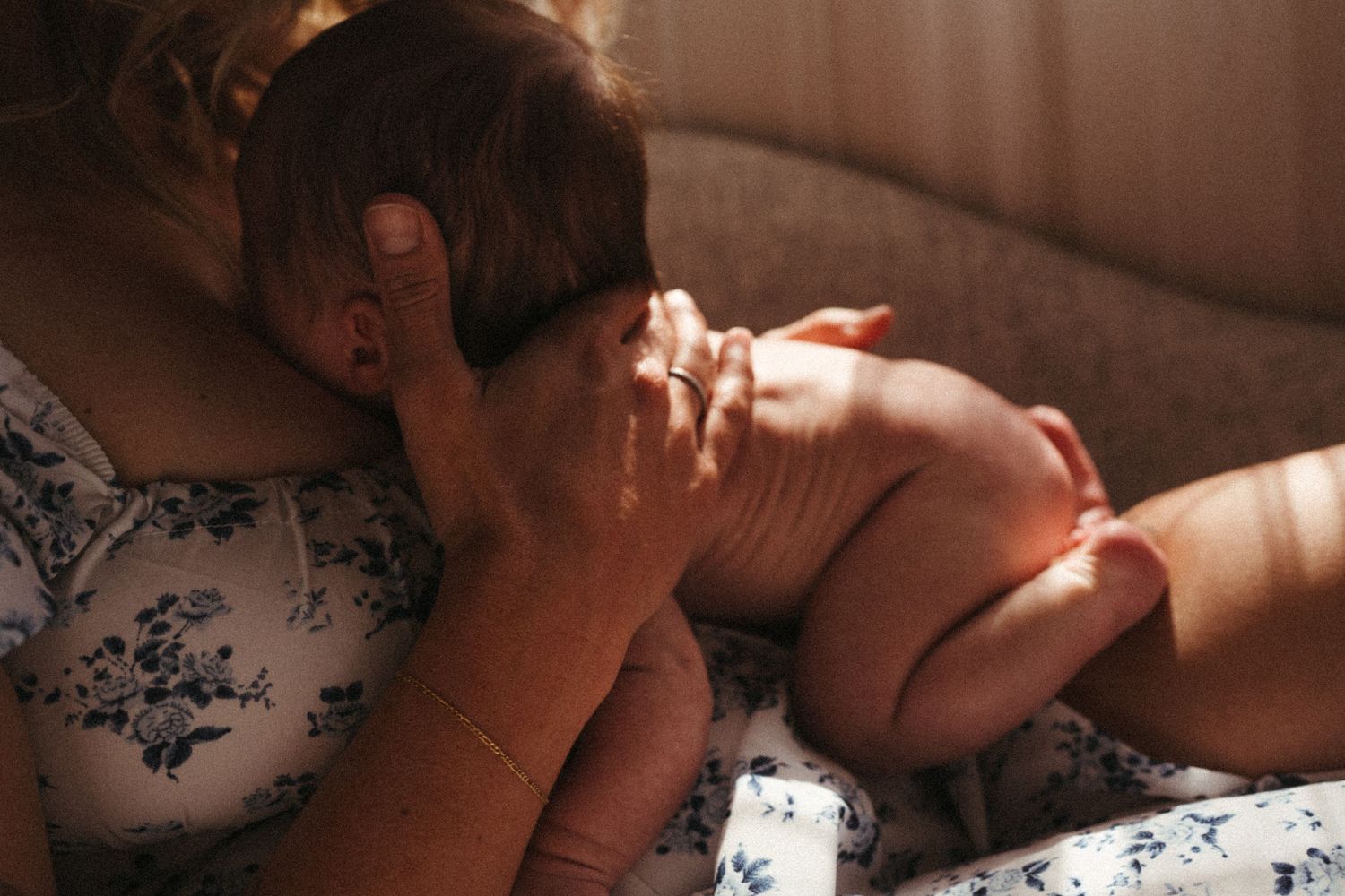 Series of intimate photographs with natural sunlight streaming through window.