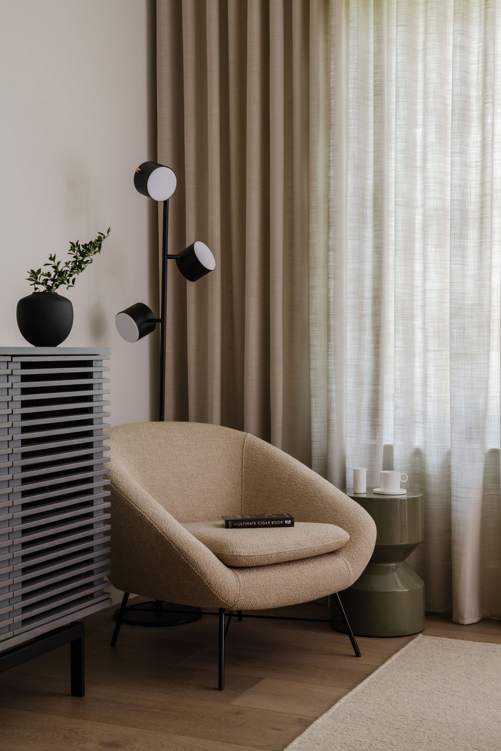 Chair in the corner of the bedroom