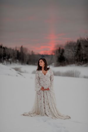 Gravidfotografering i snö