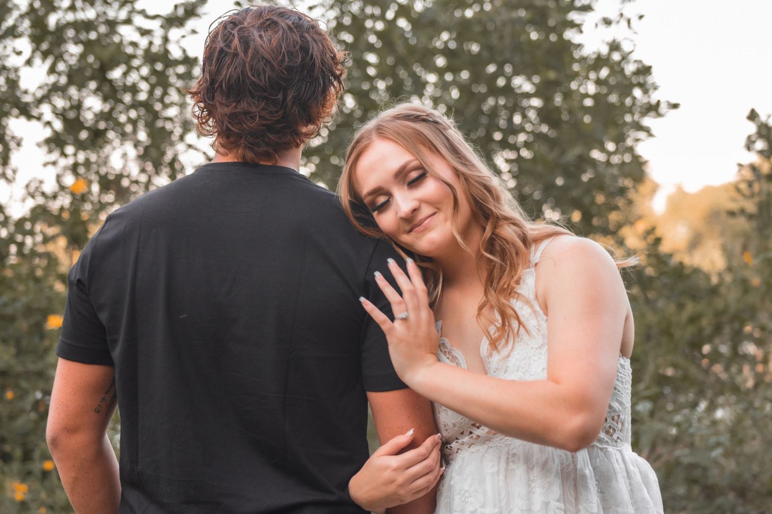 engagement session nature soon to be bride and groom