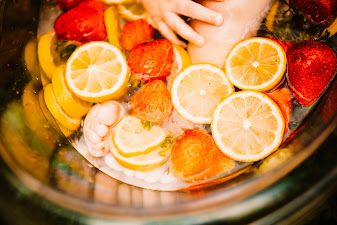 Baby fruit bath session in Oak Ridge, TN.