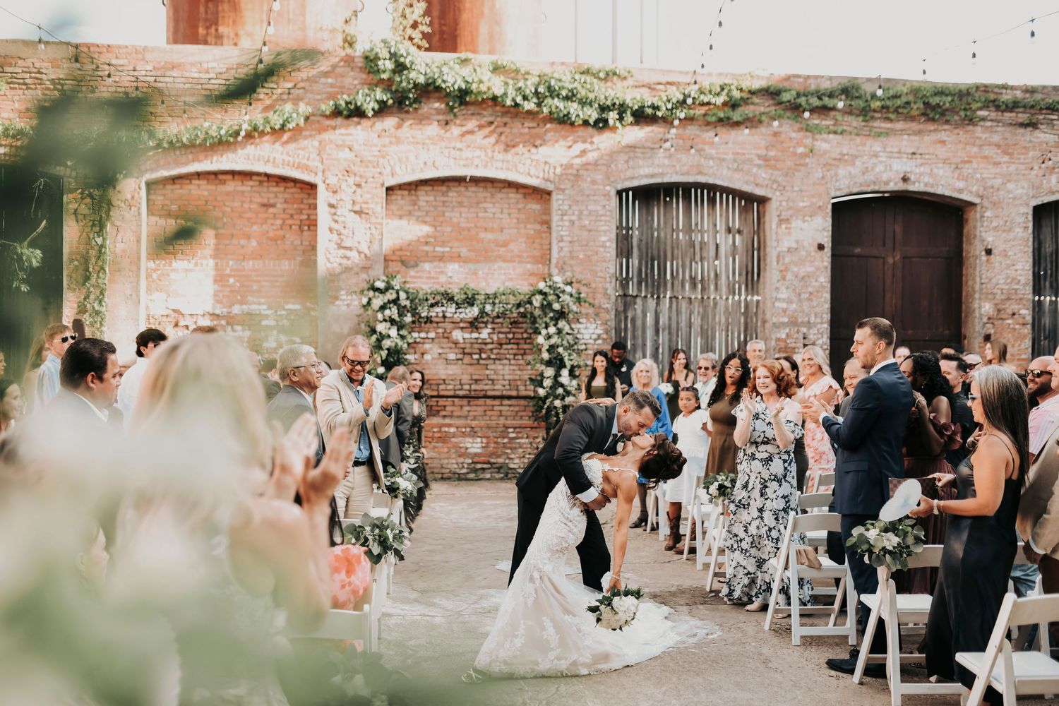 Candid newlywed celebration at The Cotton Mill McKinney