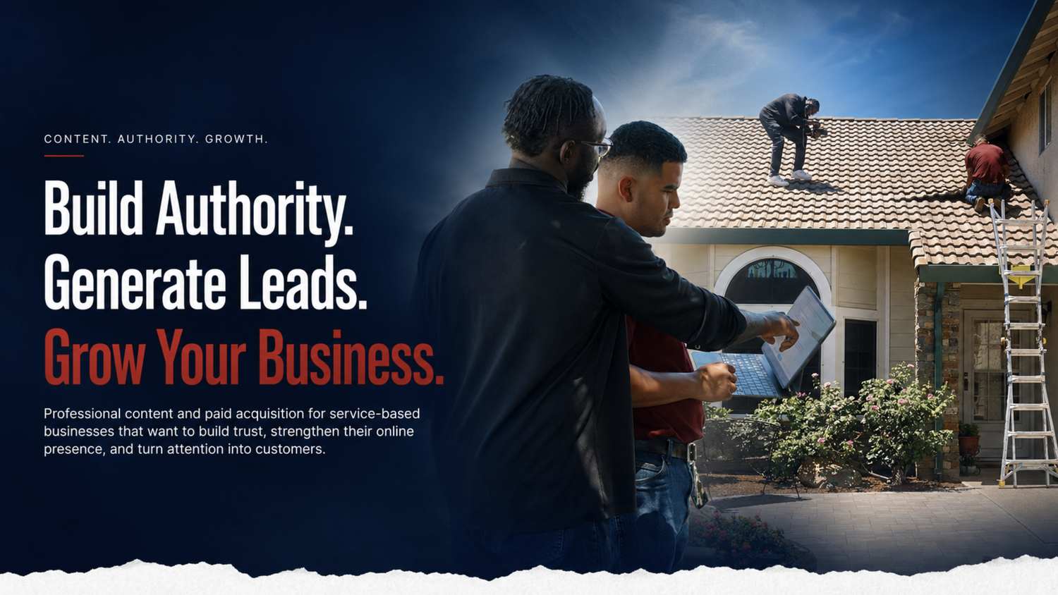 Professional content and paid acquisition services helping service-based businesses build authority and generate leads online.