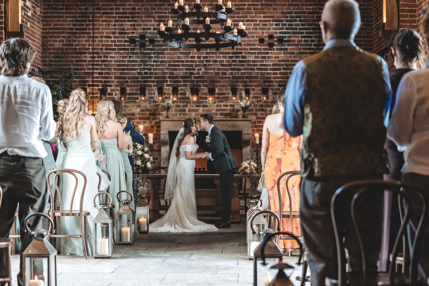 Wedding ceremony photographed at Hazel Gap Barn Nottinghamshire