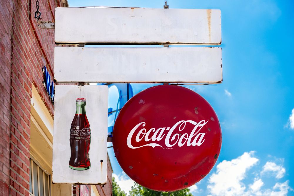Route 66 and vintage CocaCola sign at Gulf Service Station off Route 66. Sapulpa, OK. June 10, 2026 (David J. Manning)