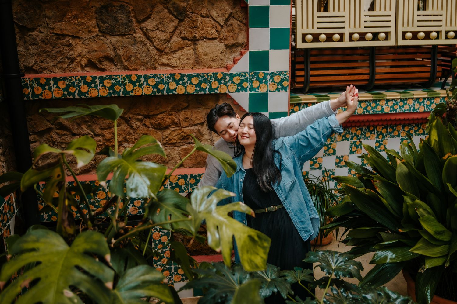Pretty shapes and bright morning colors that match your happy love. A sweet, artsy spot where your laughter blends with the beautiful walls.