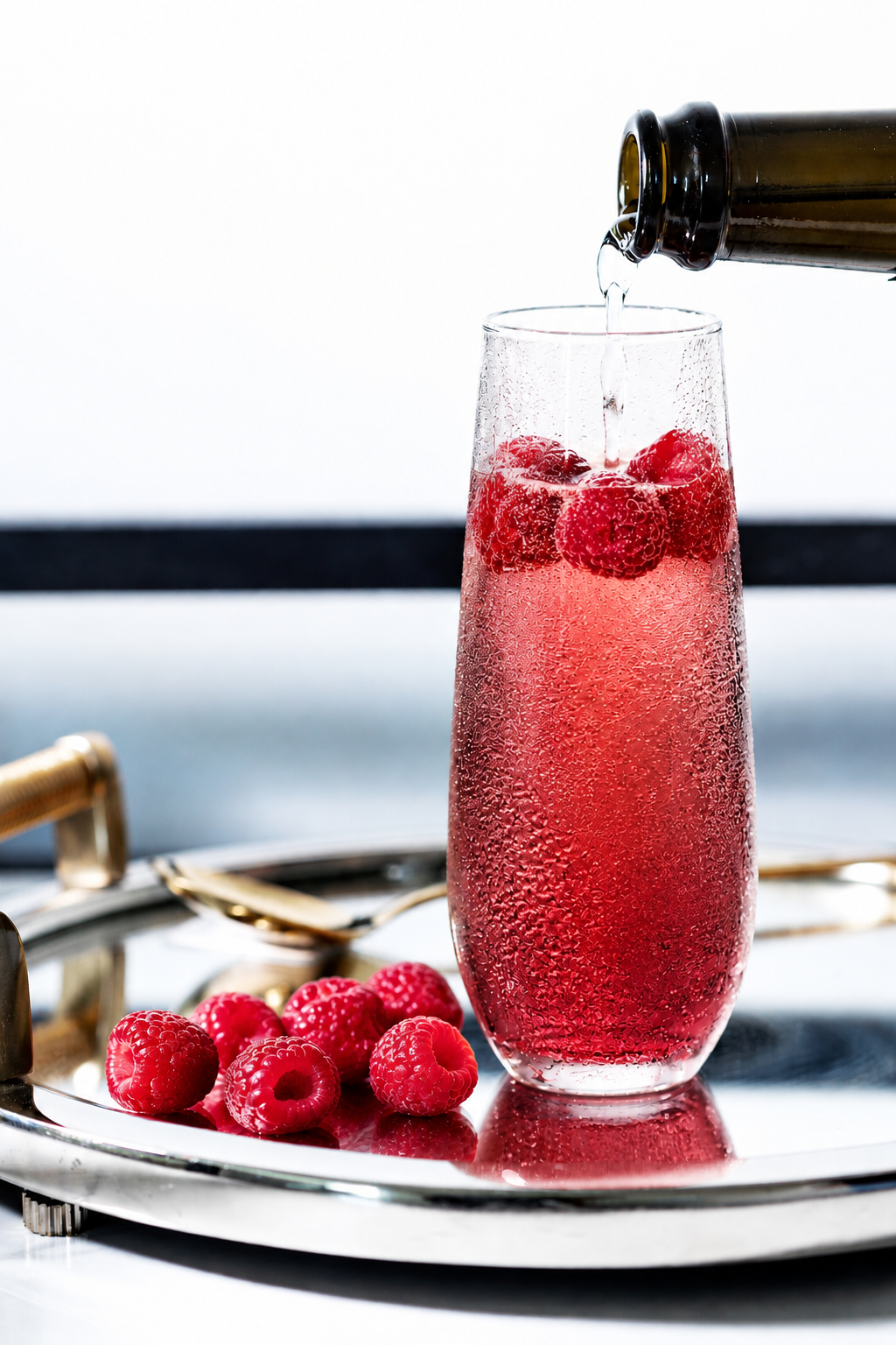 Sparkling Strawberry Gin Smash at Glow Cafe. Glow Day Spa in Barrie. Beautiful Cocktails with spa beauty services in Barrie area. LLBO
