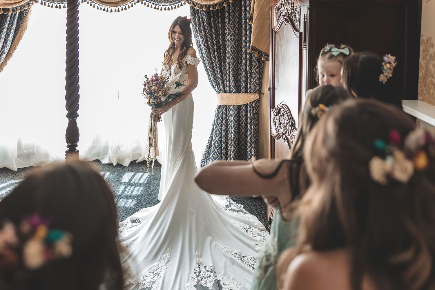 Documentary wedding photograph during bridal preparations