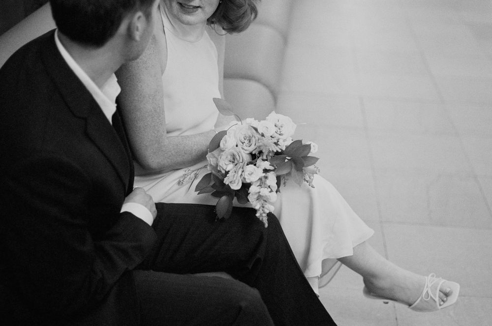 Manhattan courthouse wedding photography featuring a newly married couple celebrating their elopement in New York City