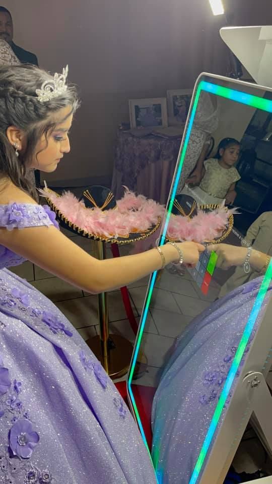 Premium Quinceañera Mirror Photo Booth rental serving Dallas with interactive entertainment custom templates and luxury keepsake memories