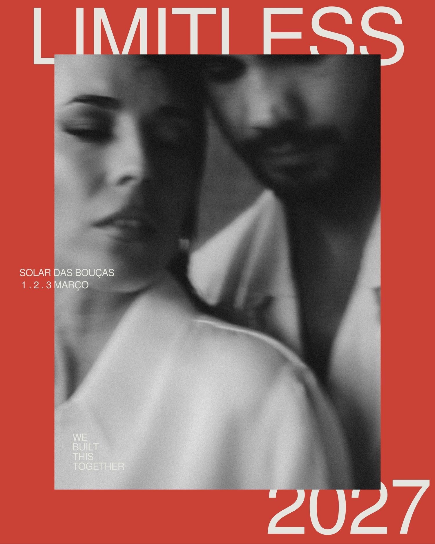 Black and white poster design featuring Michelangelo's Creation of Adam for Limitless Workshop.