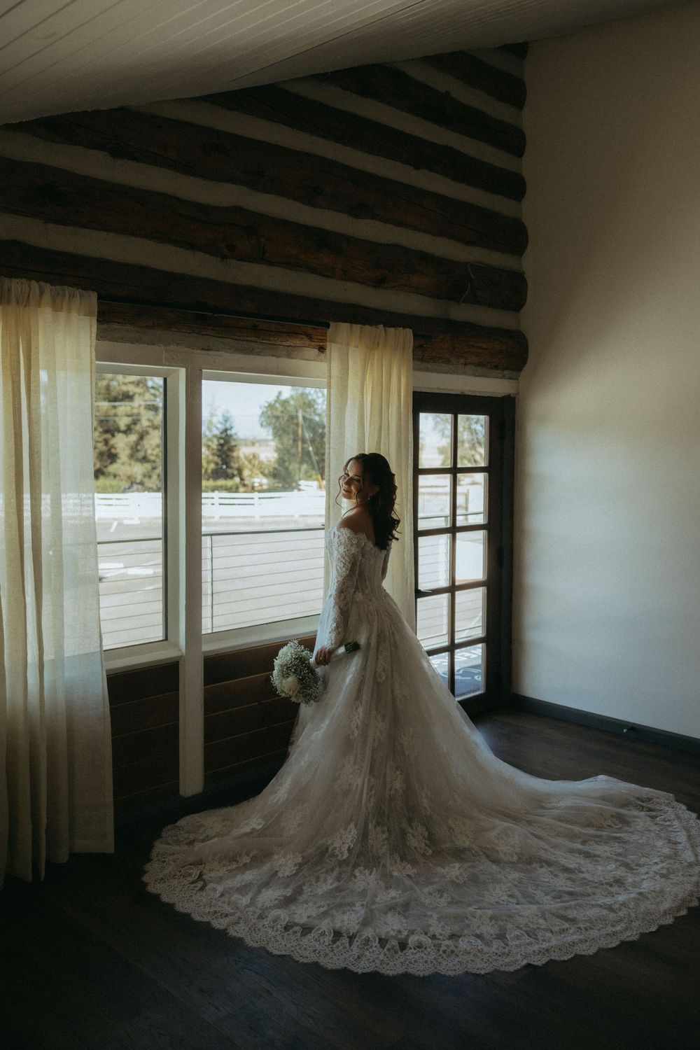 Bride getting ready before her wedding at Casa del Rio, Fresno CA