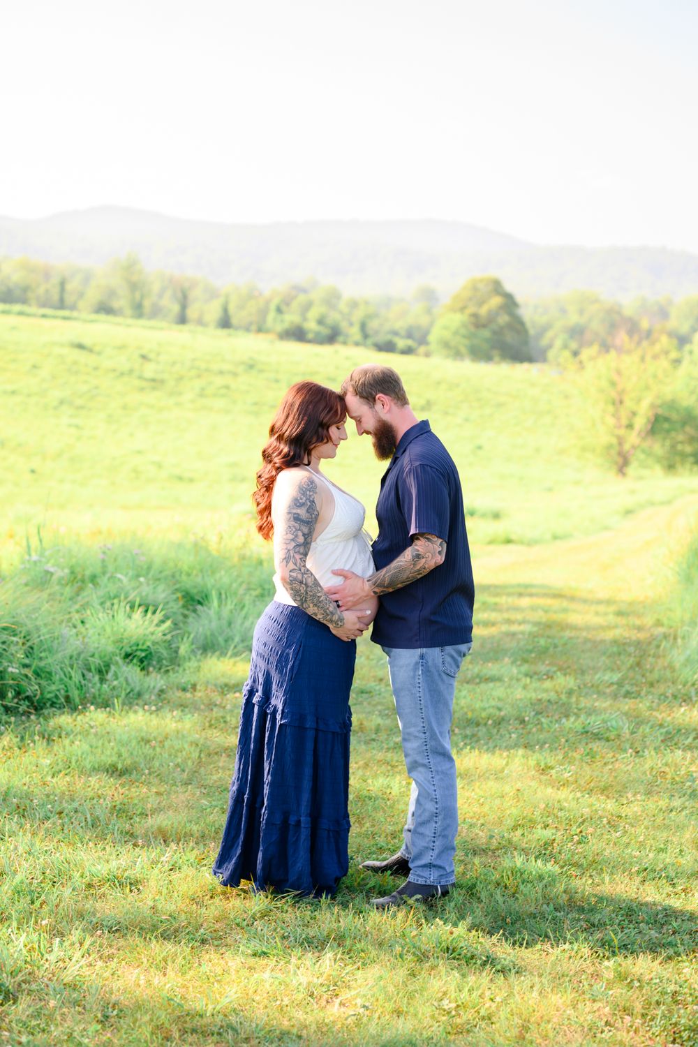 Outdoor maternity photography session in Amherst, VA surrounded by natural beauty, capturing a mother-to-be’s connection, joy, and timeless