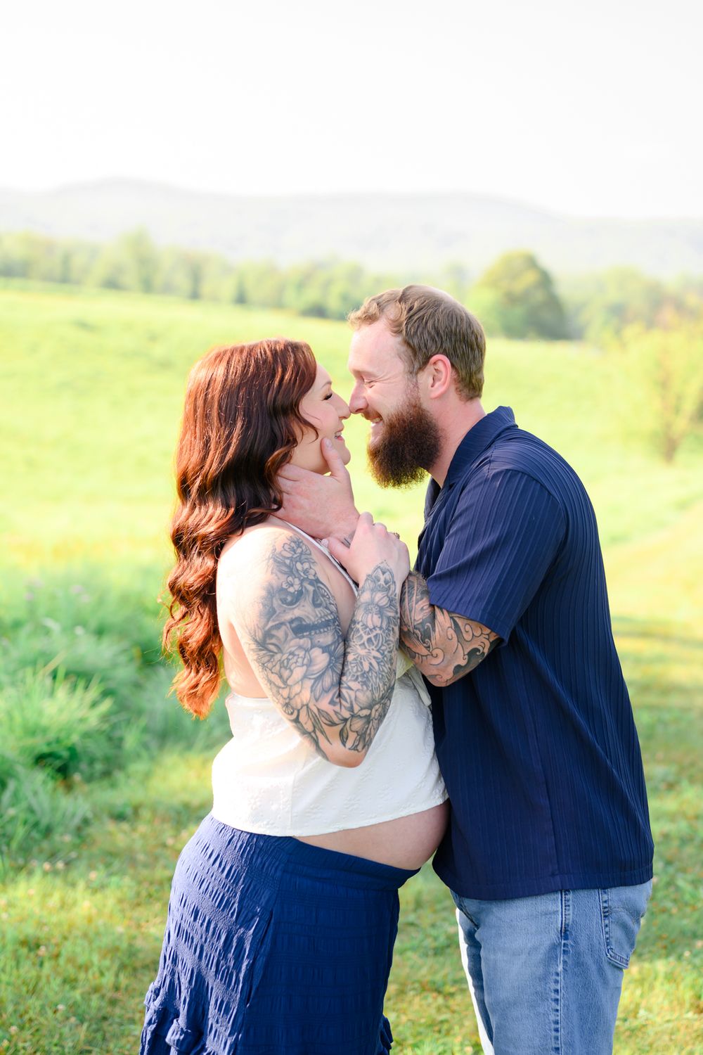 Outdoor maternity photography session in Amherst, VA surrounded by natural beauty, capturing a mother-to-be’s connection, joy, and timeless