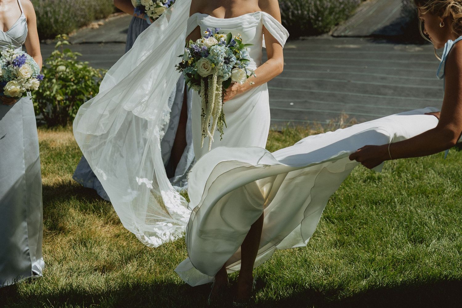 Bridal portrait showcasing the bride's wedding dress