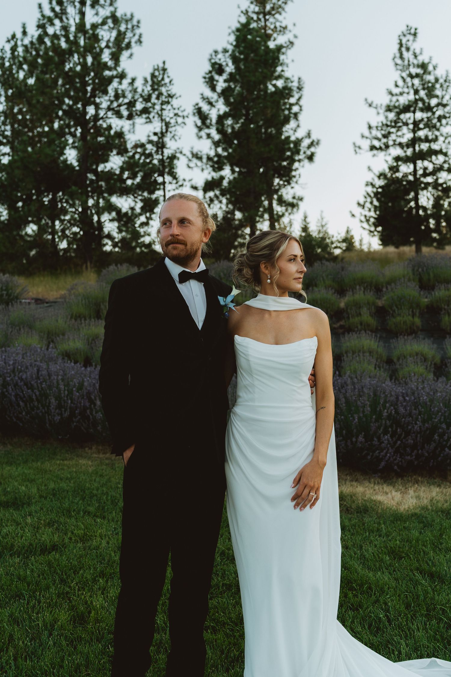 Posed portrait of the bride and groom