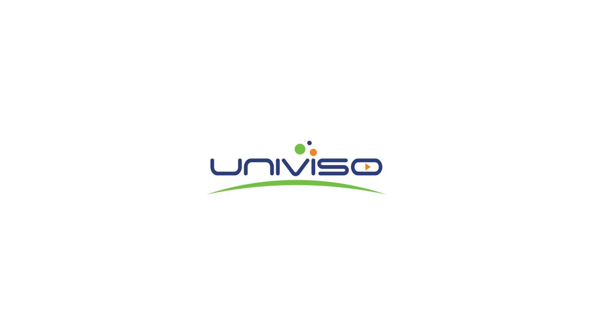 Unived company logo in green and black with leaf accent design.