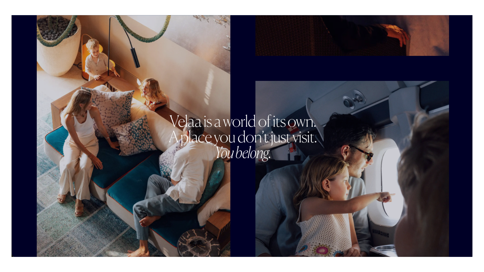 A cozy home interior with a family relaxing together, featuring warm lighting and a welcoming living space.