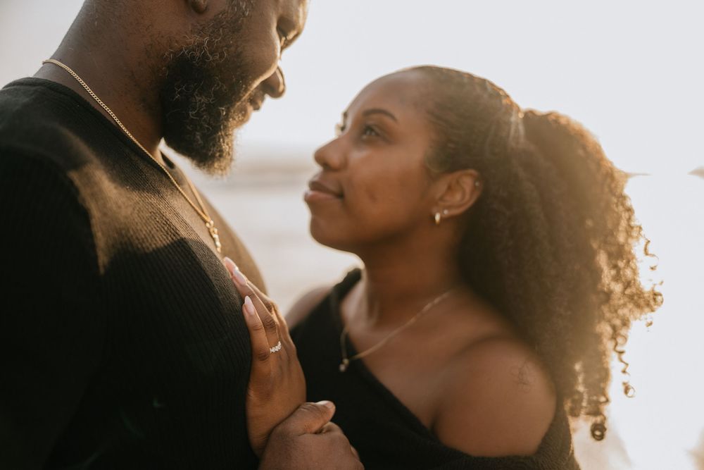 Romantic couple photoshoot on Seminyak Beach in Bali.