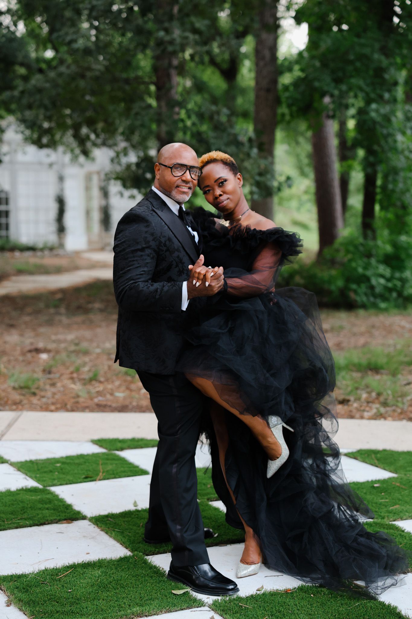 Black couple dancing elegantly, conroe tx photography