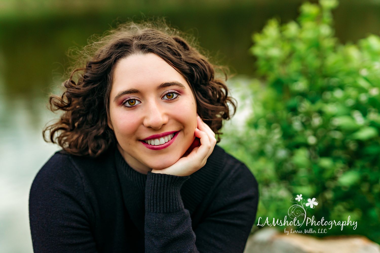 high school senior girl sitting and looking forward