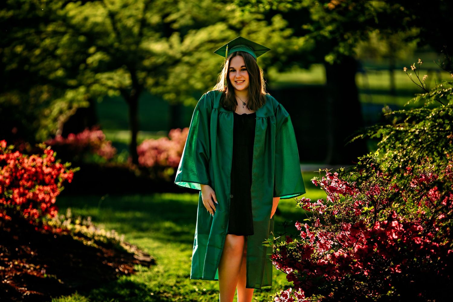 High School Senior Girl in graduation gown portrait
