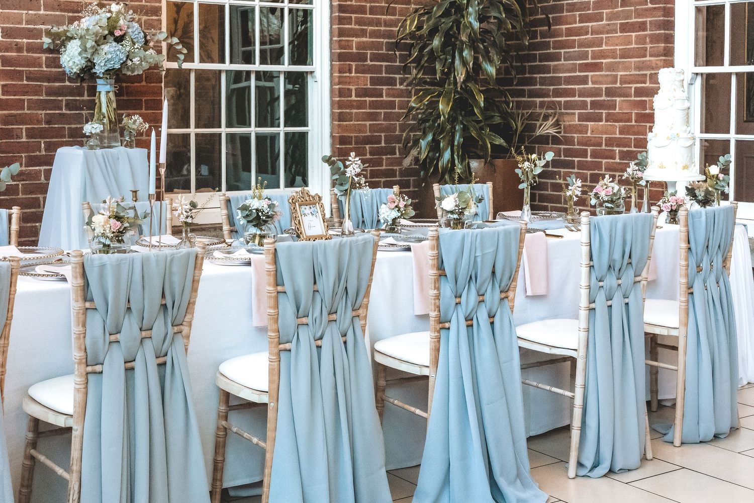 A wedding reception set up at Charlotte House.